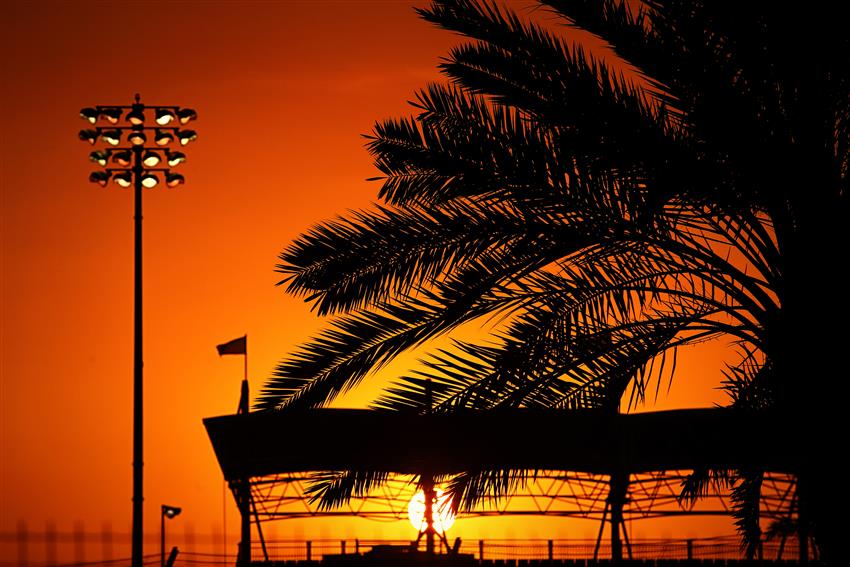 Red sunset at the Jeddah race circuit