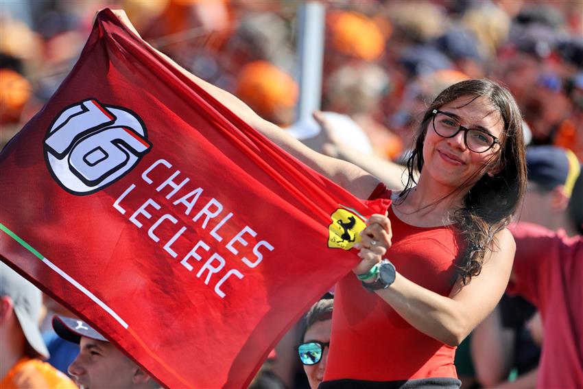 Charles Leclerc fan with flag
