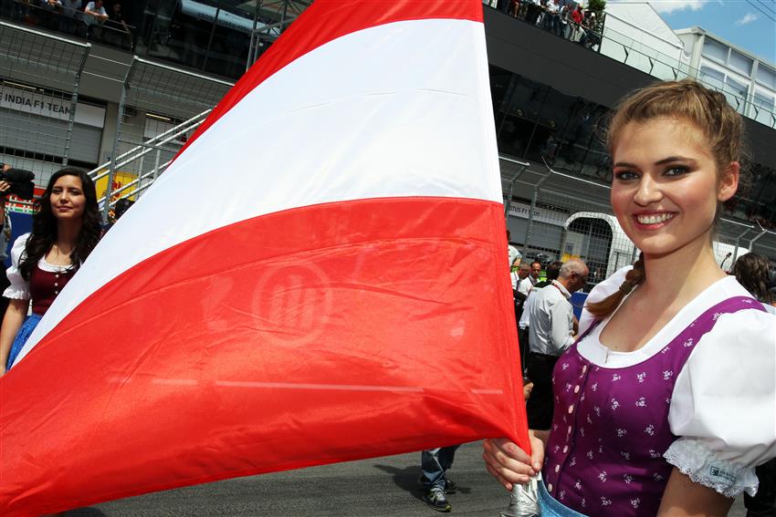 Austrian girl with flags